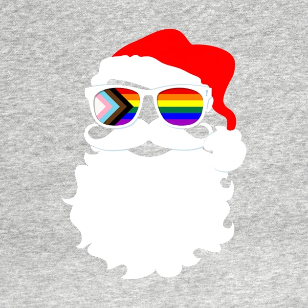 Santa Claus LGBTQ Progress Pride Flag Sunglasses by wheedesign